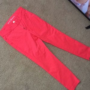 coral colored old navy jeans